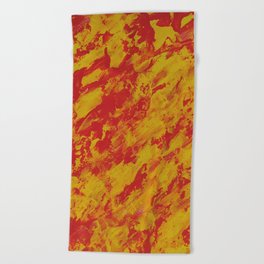 Abstraction Fire Yellow Orange Beach Towel