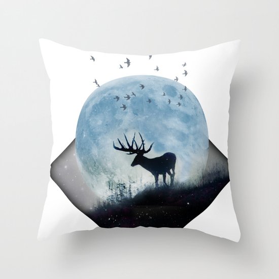 blue moon spill Throw Pillow
