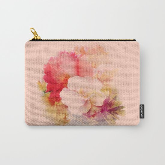 flowers on salmon background Carry-All Pouch