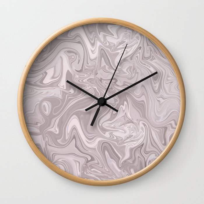 Faux Marble In Elegant Soft Pink Wall Clock