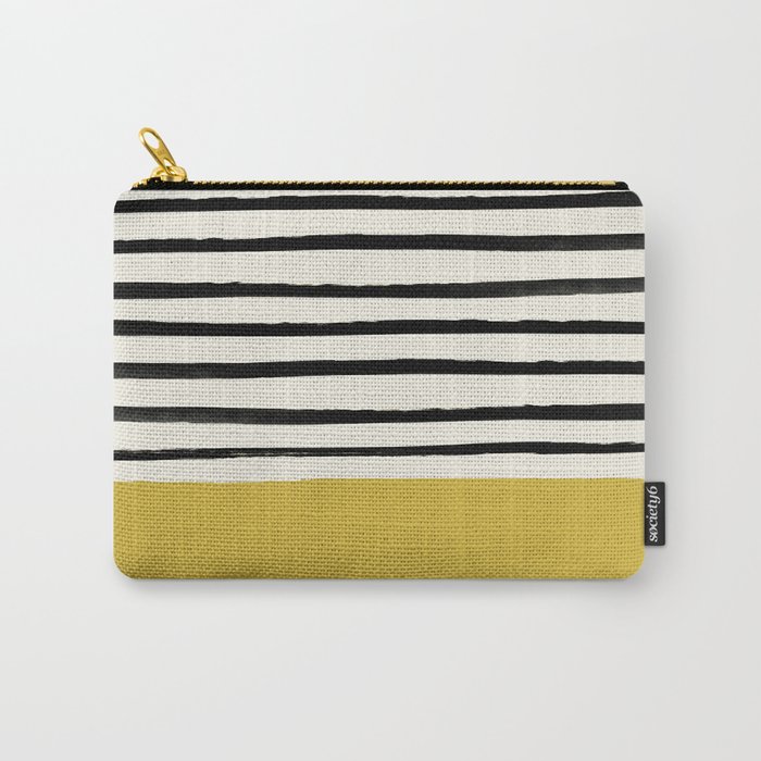 Mustard Yellow & Stripes Carry-All Pouch
