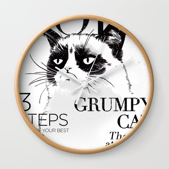 Grumpy the cat Wall Clock