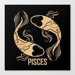 Pisces Symbol Birthday Zodiac Pisces Canvas Print