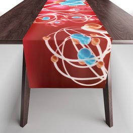 Abstract atom background, Chemistry model of molecule Table Runner