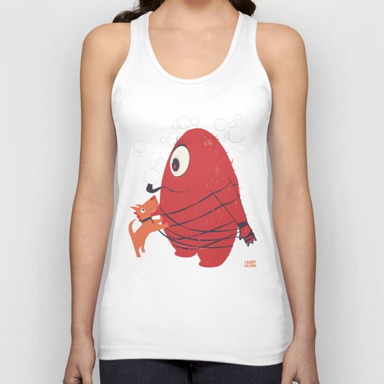 Cyclopes Monster Blob & Orange Dog Unisex Tank Top