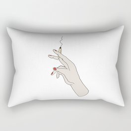 Hand Girl Smoking Joint Rectangular Pillow