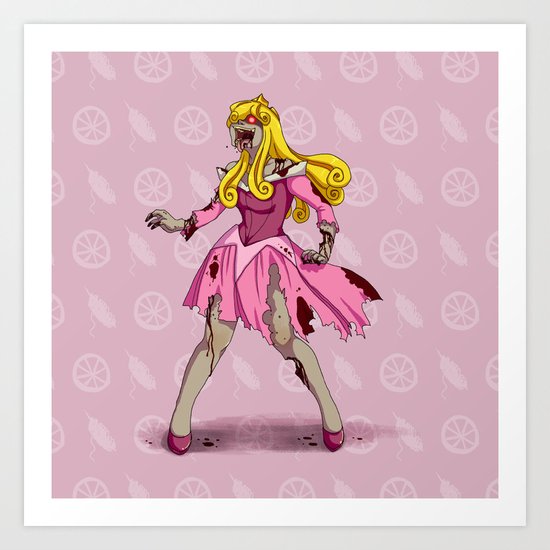 Zombie Sleeping Beauty Art Print
