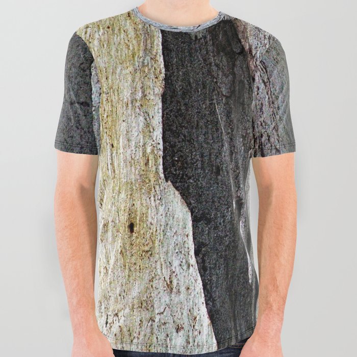 Eucalyptus Tree Bark and Wood Abstract Natural Texture 63 All Over Graphic Tee