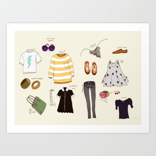My (...not so new) spring wardrobe! Art Print