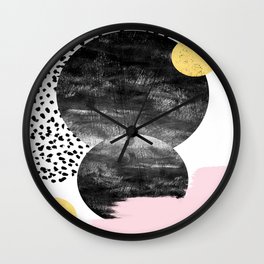 Roussel - pink pastel girly hipster trendy art decor dorm college brooklyn abstract minimal painting Wall Clock