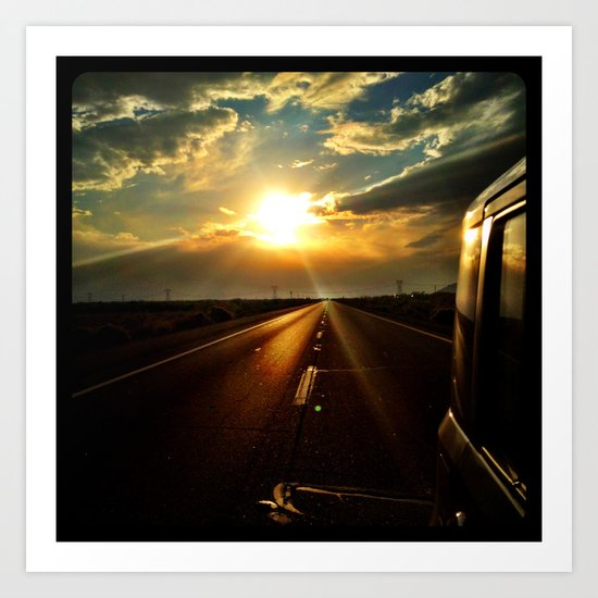 Leaving the sun behind. Art Print