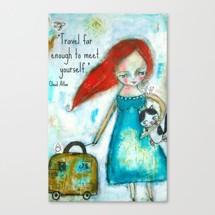 Travel girl quote Canvas Print