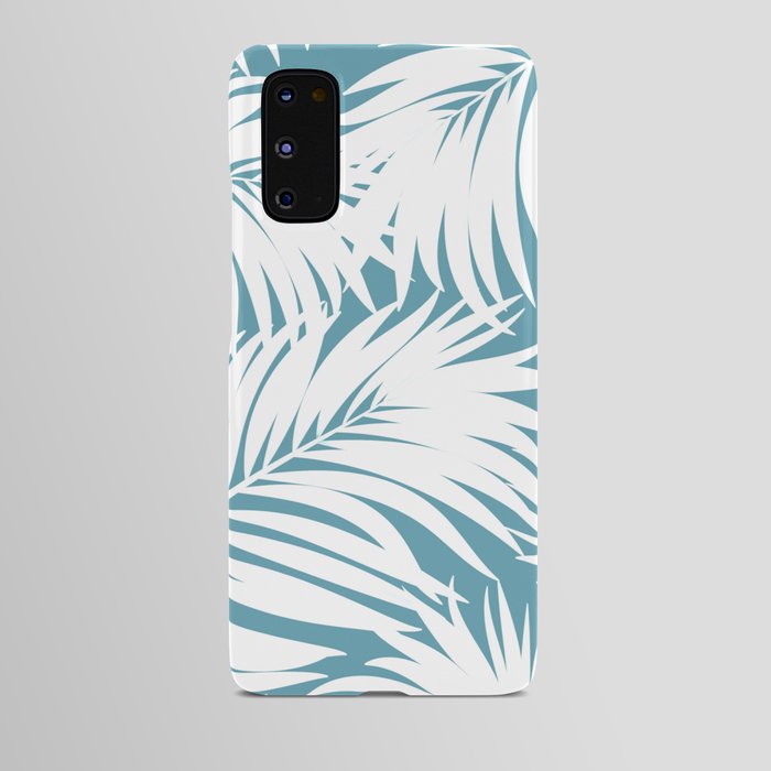 Palm Tree Fronds White on Soft Blue Hawaii Tropical Décor Android Case