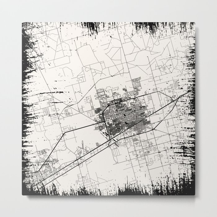 Midland, USA - City Map Metal Print