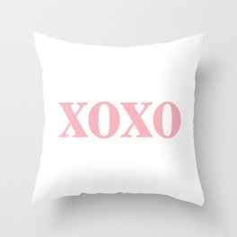Coral XOXO Throw Pillow