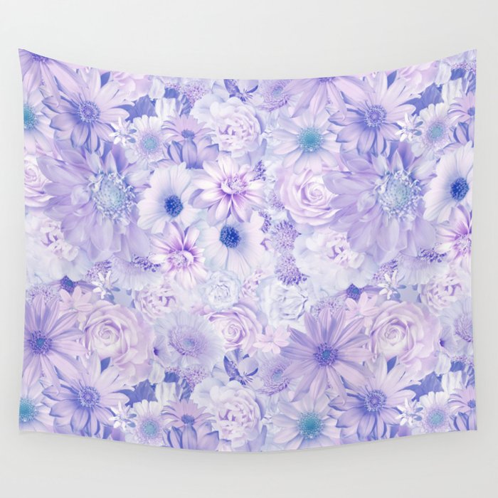 radiant violet floral bouquet aesthetic array Wall Tapestry