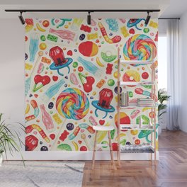 Candy Pattern - White Wall Mural