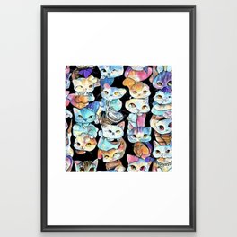 Abstract cat face design  Framed Art Print