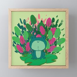 Berry frogs Framed Mini Art Print