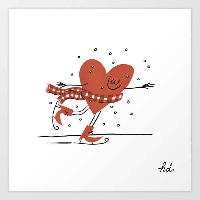 Heart Skating Print Art Print