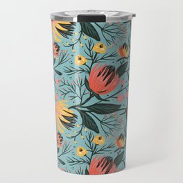 Bright Floral Print Travel Mug