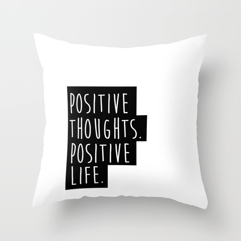 Inspirational Quote Wall Art Positive Thoughts Positive Life Magenta Purple Decor Motivational Minim Throw Pillow By Micheltypography Society6