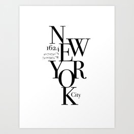 New York City - Text Art I Art Print