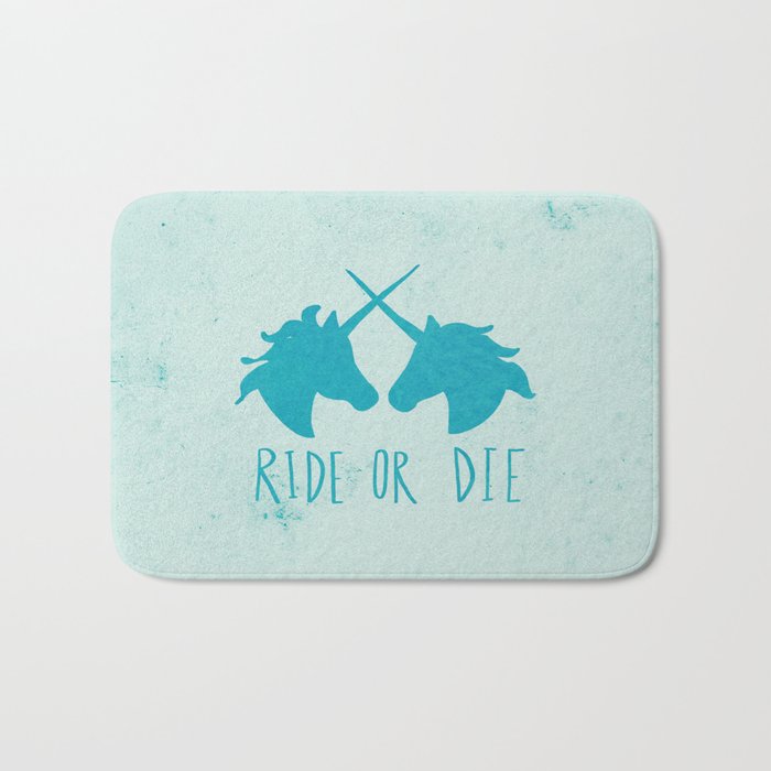 Ride or Die x Unicorns x Turquoise Bath Mat