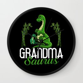 Dinosaur Grandma Saurus Grandmasaurus Wall Clock