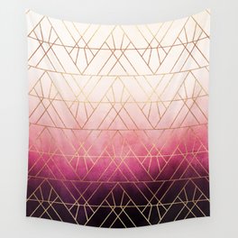Pink Ombre Triangles Wall Tapestry