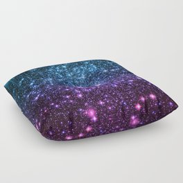 Galaxy Stars : Teal Violet Pink Ombre Floor Pillow