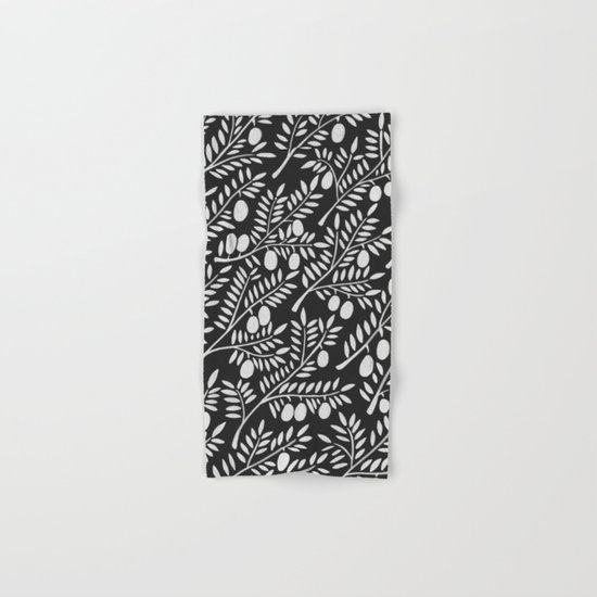White Olive Branches Hand & Bath Towel