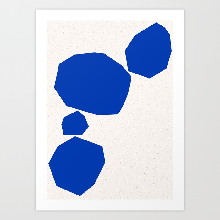 Abstract Blue Geometric Shapes Art Print