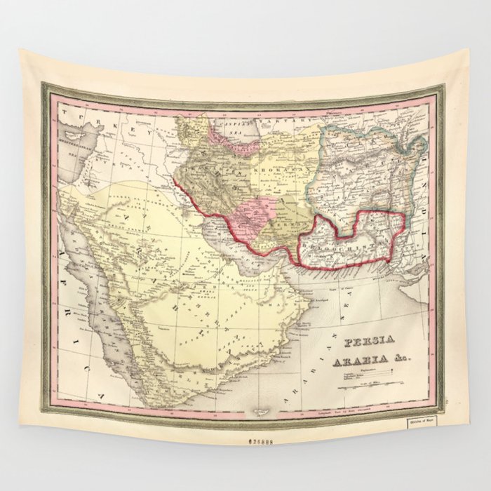 Map of the Middle East (1846) Wall Tapestry by The Arts  Society6