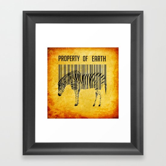 The encoded zebra Framed Art Print