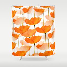 Orange Poppies On A White Background #decor #society6 #buyart Duschvorhang | Meadow, Nature, Beauty, Greeting, Curated, Petal, Environment, Landscape, Garden, Beautiful 