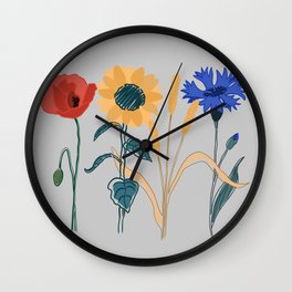 Ukrainian Flowers Wall Clock