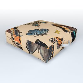 Inspirational butterflies & moths warm tones collection Outdoor Floor Cushion