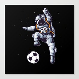Soccer Astronaut In Space Player Fan Canvas Print