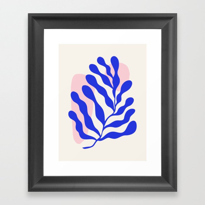 Blue Matisse Ferns Framed Art Print