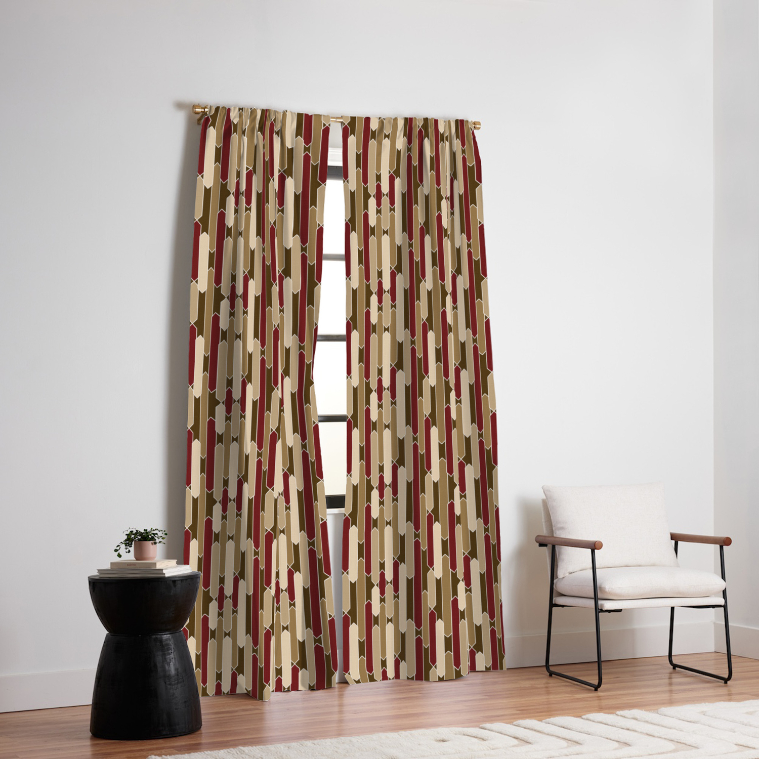 Modern Tabs In Brown Burgundy And Tan Blackout Curtain By Fischerfinearts Society6