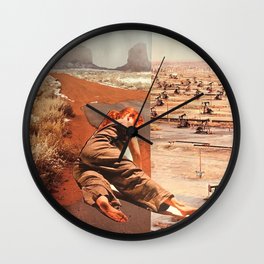 cleansing practice Wall Clock | Curated, Paper, Woman, Vintage, Orange, Collage, Girl, Feminism, Artsy 