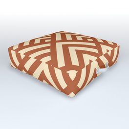 Terracotta Geometric Shapes Outdoor Floor Cushion