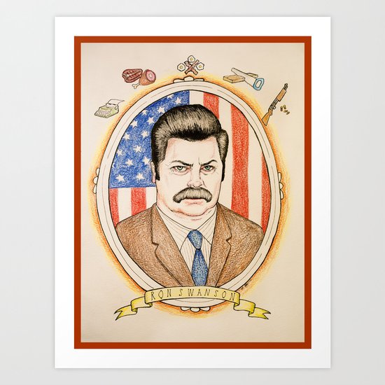 Ron Swanson Art Print