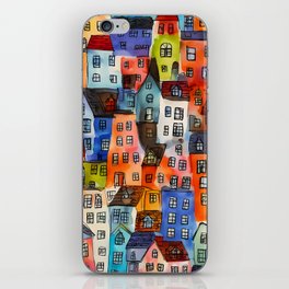 A crowded but colorful house iPhone Skin