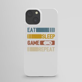 Video Game Eat Sleep Game Repeat Funny Vintage Retro Distressed Styled Unisex Shirt iPhone Case