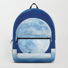 Full moon & paper boat Backpack