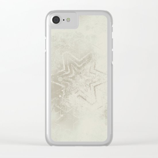 Delicate ivory star mandala Clear iPhone Case
