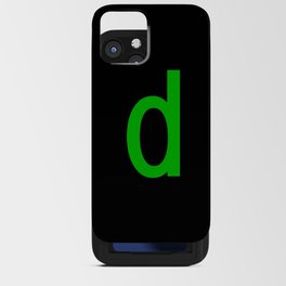 LETTER d (GREEN-BLACK) iPhone Card Case