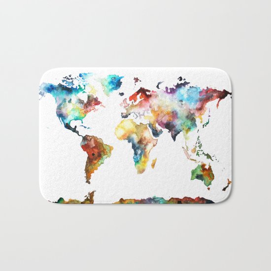 World map Bath Mat